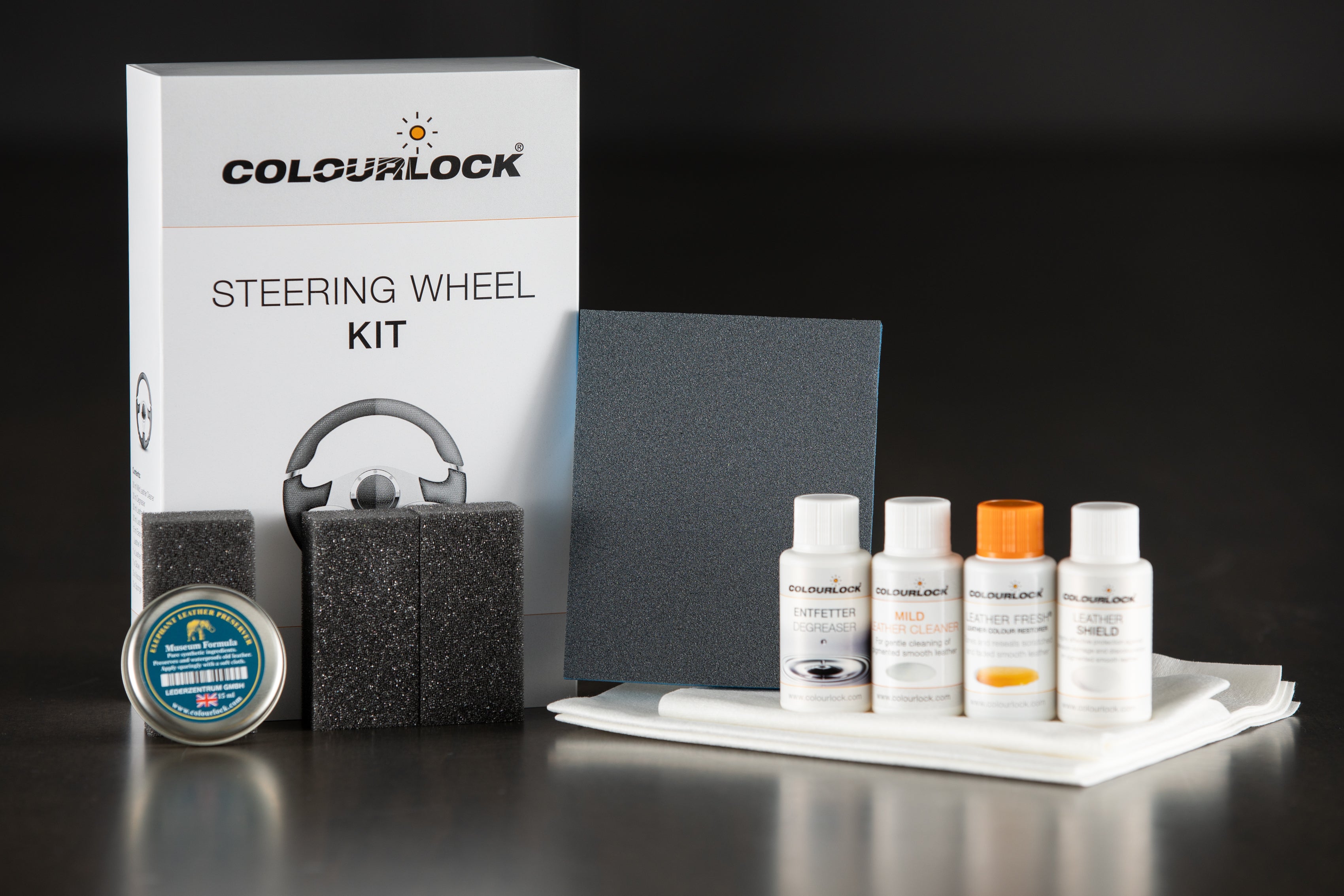 Colourlock Leather Steering Wheel Dye Kit (Black)