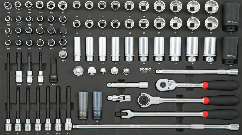 Sonic Foam System - Socket Set 1/2" - 82 Pieces - 34" (Large)